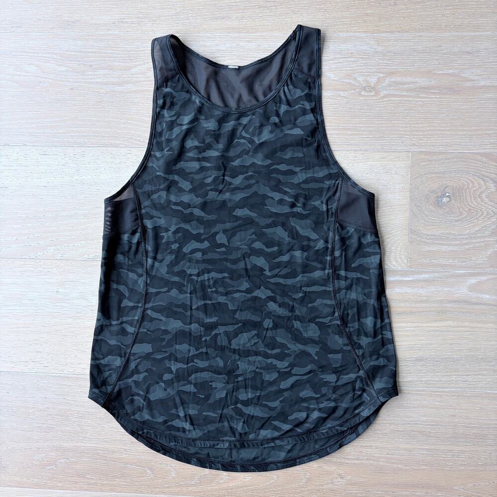 Lululemon Sculpt Tank II Sequoia Camo Print Deep Coal Black sz 4 - Picture 3 of 4